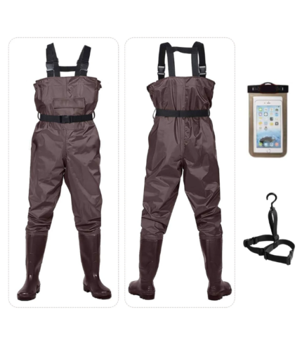 Autoez Chest Wader, 2-Ply NylonPVC Waterproof Fishing & Hunting Waders with Boot Hanger Water-proof phone case