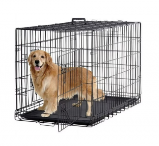 BestPet Double-Door Metal Dog Crate with Divider and Tray, X-Large, 48L