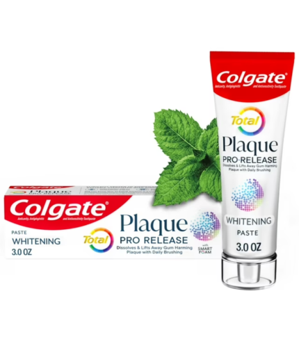 Colgate Total Plaque Pro Release Whitening Toothpaste, Mint, 3oz