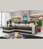 L-Shaped Universal Corner Sofa Bed DAKO HAMLET BIS with Storage Grey or Brown