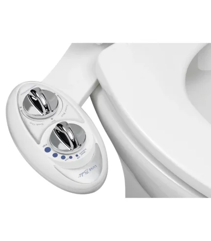 LUXE Bidet W85 Self-Cleaning, Dual Nozzle, Non-Electric Bidet Attachment for Toilet Seat, Adjustable Water Pressure, Rear and Feminine Wash (Pearl Gray)