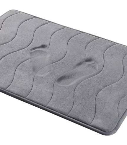 Large Bathroom Rugs Non Slip, Memory Foam Bath Mat, PVC Dot Bottom Quick Dry Bath Rug Runner, Absorbent Shower Mat for Bathroom Floor Tub, 24 x 36 Inch, Gray