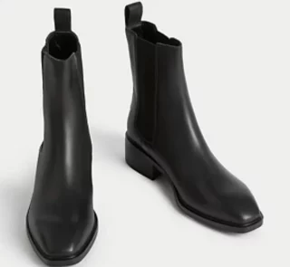 Leather Chelsea Chisel Toe Boots