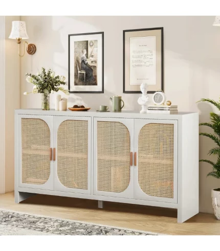 Modern Rattan Sideboard Buffet Cabinet, Kitchen Storage Cabinet