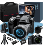 NBD Digital Camera for Photography,4K 64MP Video Camera with 16X Digital Zoom and 32GB SD Card Black