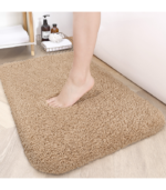 OEAKAY Bathroom Rugs,24x16,Non Slip Shower Bath Room,Extra Soft and Absorbent,Bath Mats for Bathroom Floor,Machine Wash Dry Carpet Mat for Tub,Beige