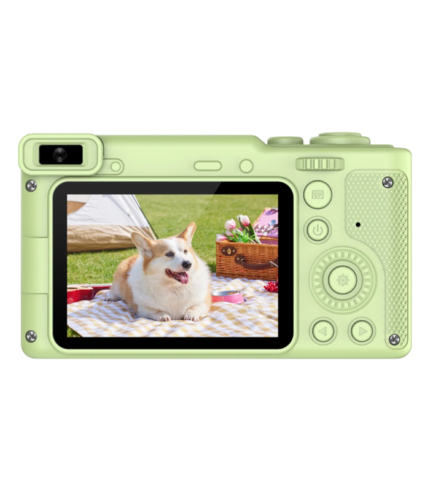 PAVEOS Mini Digital Camera 2.4-inch 1080P Front and Rear HD 2 Camera 8x Digital Zoom Capables of Photos Recording Videos Photography Student Camera with Bracket Digital Camera Green-8 F