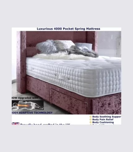 Pocket 4000 Spring Mattress Luxurious Orthopaedic 3ft 4ft6 Double 5ft King 6ft