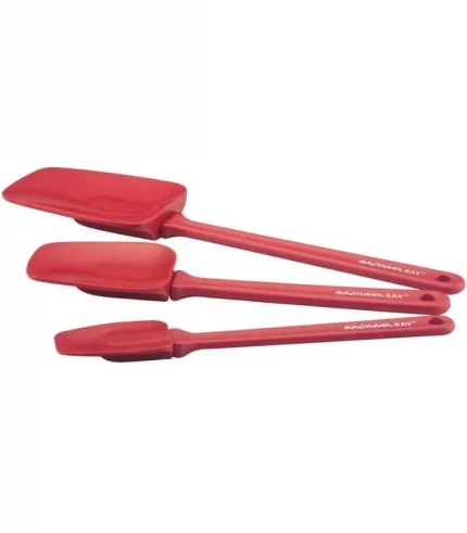 Rachael Ray 3-Piece Silicone Tools & Gadgets Spoonula Set, Red