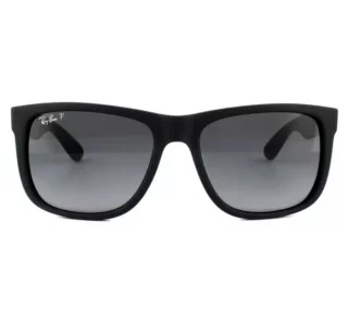 Rectangle Black Rubber Grey Gradient Polarized Justin 4165 Sunglasses