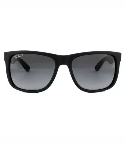 Rectangle Black Rubber Grey Gradient Polarized Justin 4165 Sunglasses