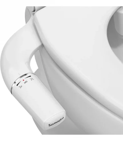 SAMODRA Bidet Attachment Ultra-Slim Toilet Seat Attachment Dual Nozzle Bidet Adjustable Water Pressure Non-Electric Ass Sprayer