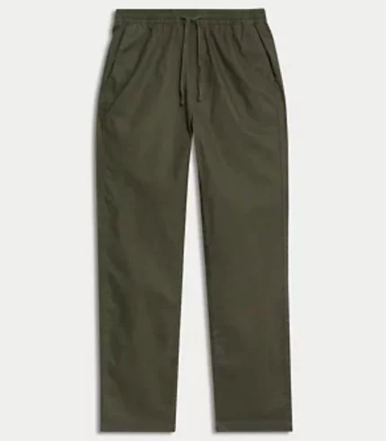 Tapered Fit Linen Blend Trousers