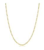 10k Solid Yellow Gold Figaro Link Chain Necklace (2.3 mm, 18 inch)