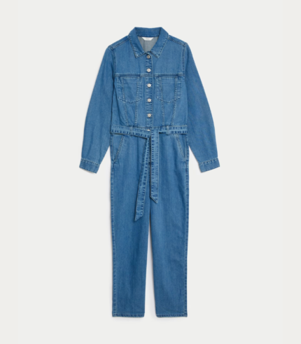 Denim Belted Jumpsuit