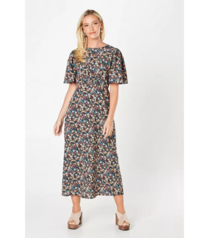 Ditsy Floral Empire Midi Dress