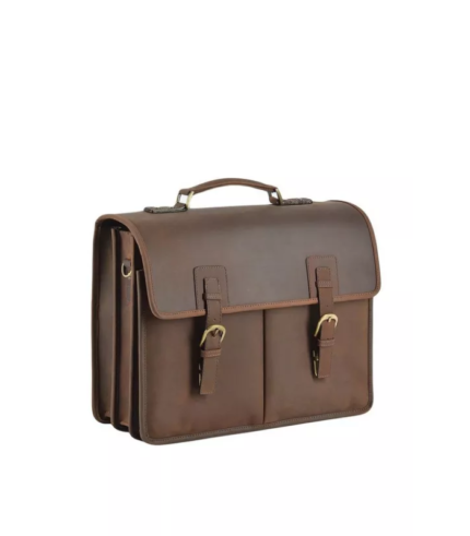 'Gareth' Triple Gusset Heavy Duty Real Leather Briefcase