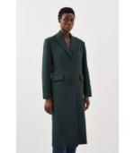 Italian Manteco Wool Mix Single Breasted Midi Coat