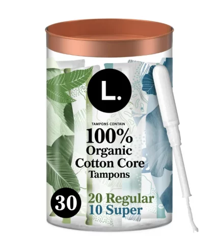 L. Organic Cotton Tampons DuoPack - RegularSuper Absorbency, 30 Ct