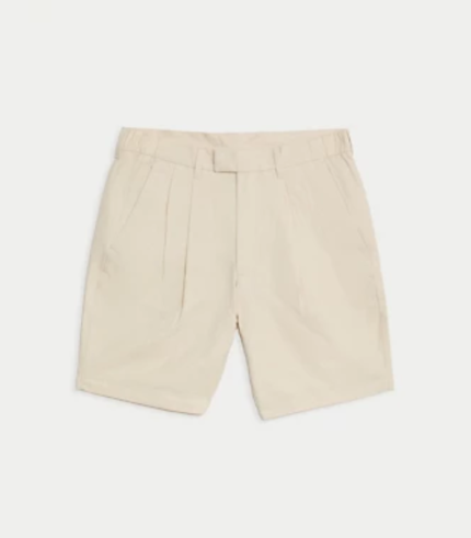 Linen Blend Pleat Front Shorts