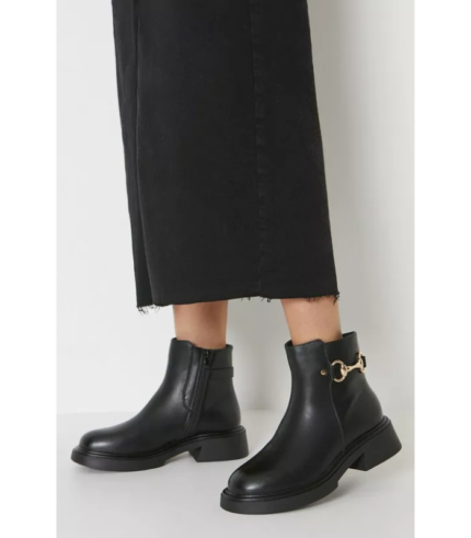 Maya Snaffle Detail Chunky Ankle Boots