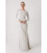 Premium Lace Overlay Handstitched Long Sleeve Wedding Dress