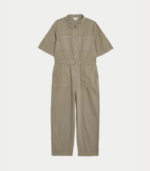 Pure Cotton Button Front Utility Jumpsuit