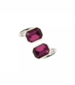 Purple and Silver Cufflinks in Rectangle Shape