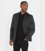 Single-Breasted Check Blazer