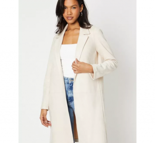 Suedette Belted Longline Jacket