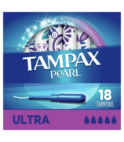 Tampax Pearl Tampons with LeakGuard Braid, Ultra Absorbency, 18 Ct