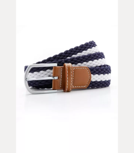 Two Colour Stripe Braid Stretch Belt