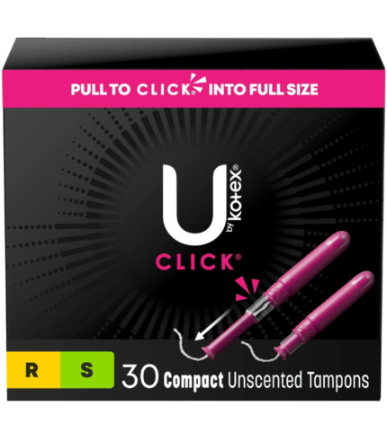 U by Kotex Click Compact Multipack Tampons, RegularSuper, Unscented, 30 Count