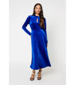 Velvet Keyhole Midi Dress