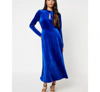 Velvet Keyhole Midi Dress