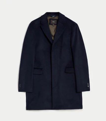 Wool Blend Revere Coat