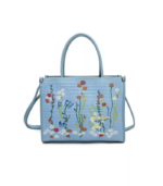 Yura Flower Woven Finish PU Leather Shoulder Tote Bag