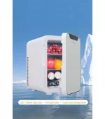 16L Dual-Use Mini Refrigerator with Glass Door