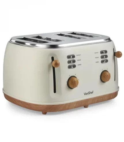 Cream Nordic Matte Design 4 Slice Toaster