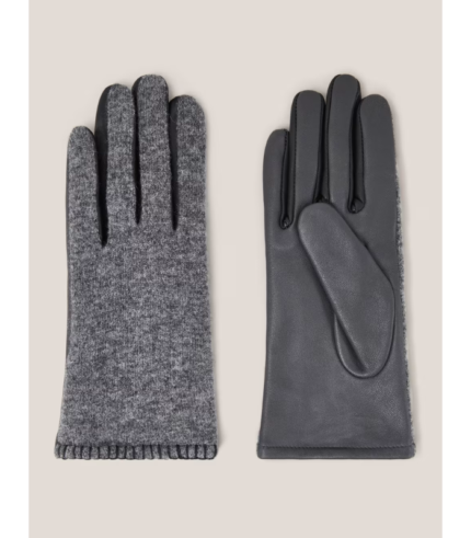 Leather Knitted Gloves