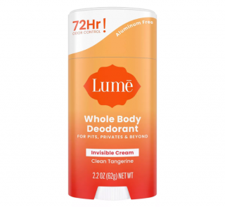 Lume Whole Body Women's Deodorant - Invisible Cream Stick - Aluminum Free - Clean Tangerine Scent - 2.2oz