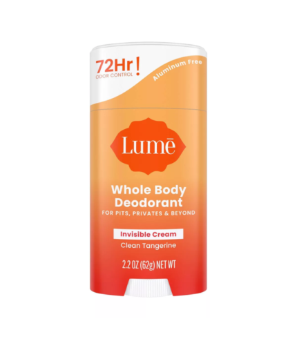 Lume Whole Body Women's Deodorant - Invisible Cream Stick - Aluminum Free - Clean Tangerine Scent - 2.2oz