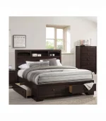 Madison 88 Queen Bed Espresso - Acme Furniture Storage Headboard, No Box Spring Needed