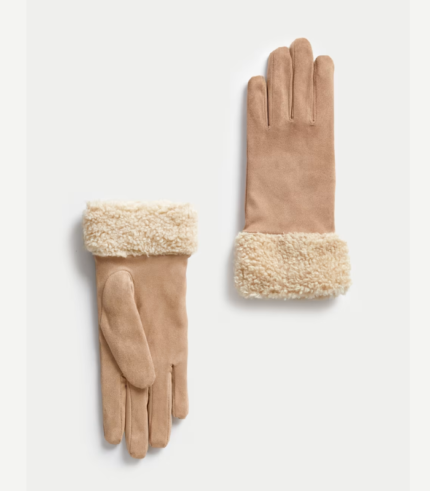 Faux Sheepskin Cuffed Gloves