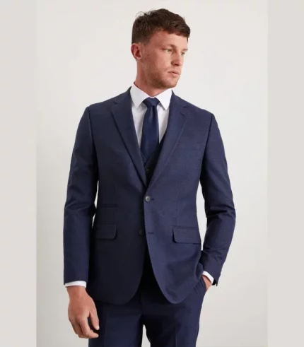 Tailored Fit Navy Marl Suit Jacket