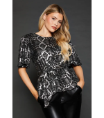 Animal Belted Angel Sleeve Top