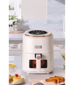 5L Beige Digital Touchscreen Air Fryer 8 Preset Menus with Timer Adjustable Temperature Control