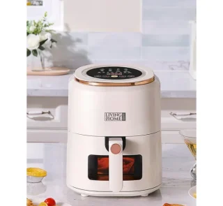 5L Beige Digital Touchscreen Air Fryer 8 Preset Menus with Timer Adjustable Temperature Control