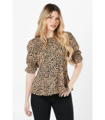 Animal Button Back Tea Blouse