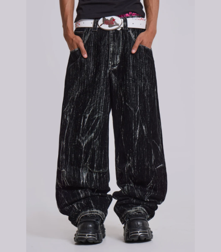 Black Flock Colossus Jeans